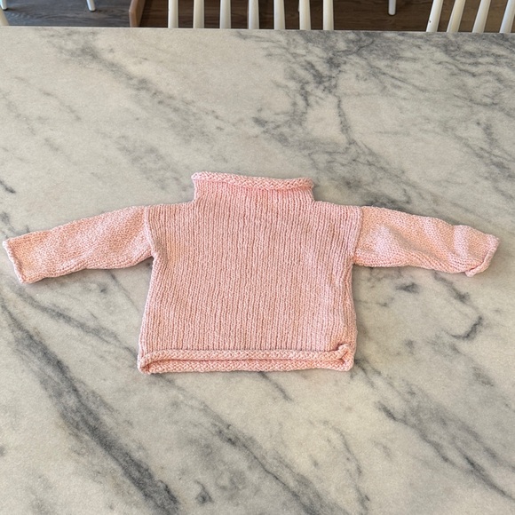 MADELYN Pink Knit Sweater with White Lettering - Picture 2 of 2